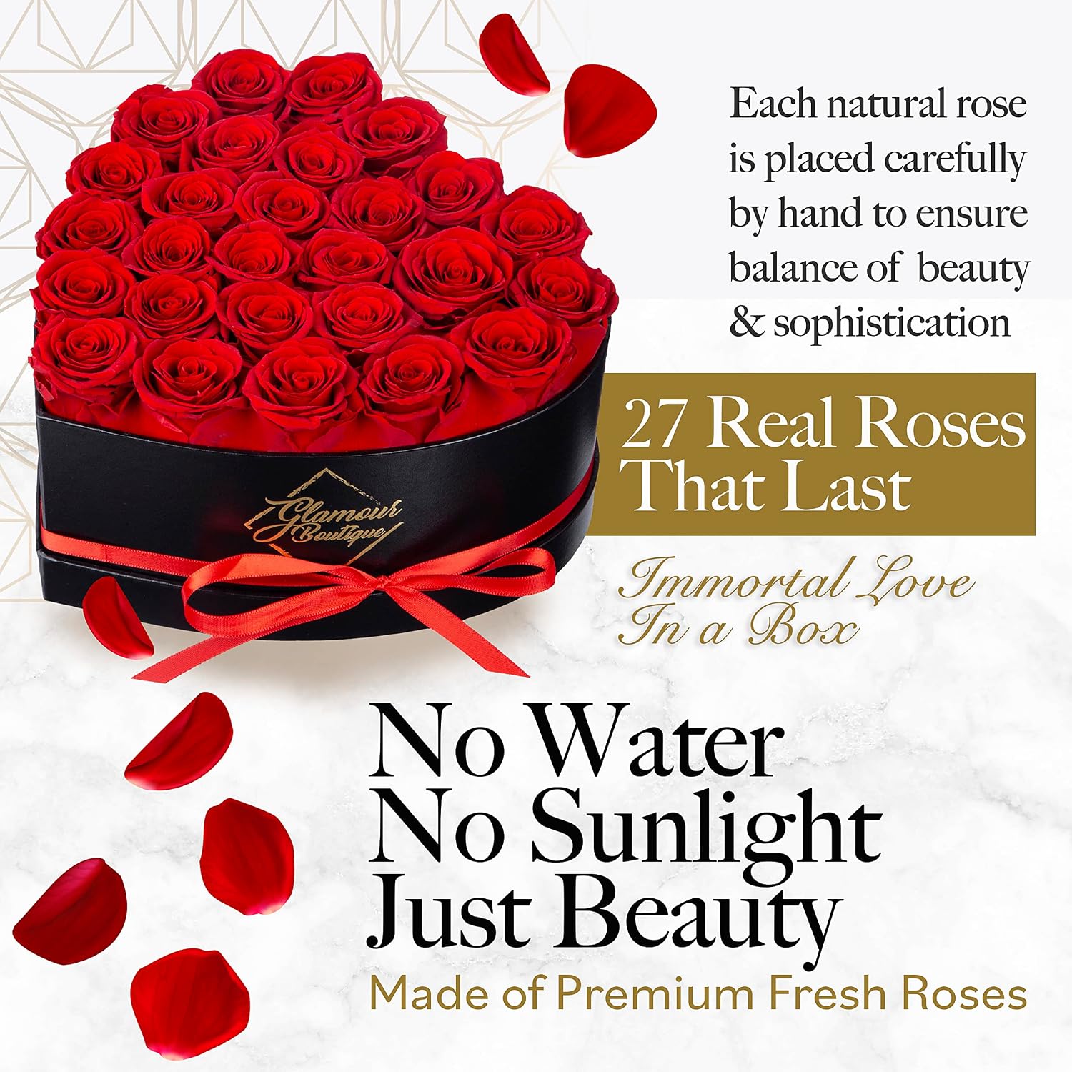 GLAMOUR BOUTIQUE 27 Flower Forever Heart Shape Box
